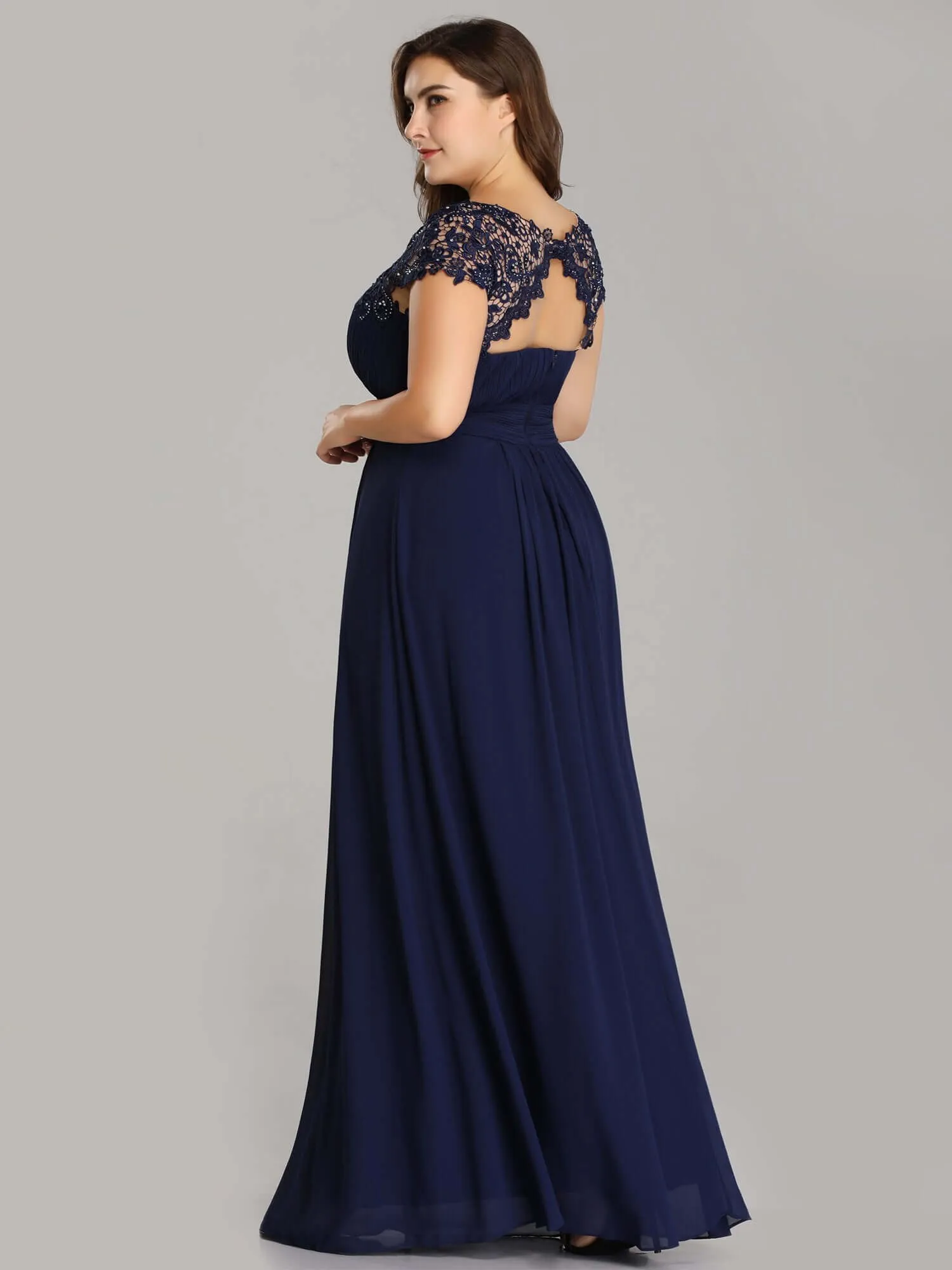 Allanah cap sleeve lace and chiffon bridesmaid dress in darker colors