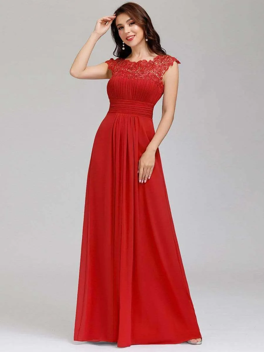 Allanah cap sleeve lace and chiffon bridesmaid dress in darker colors