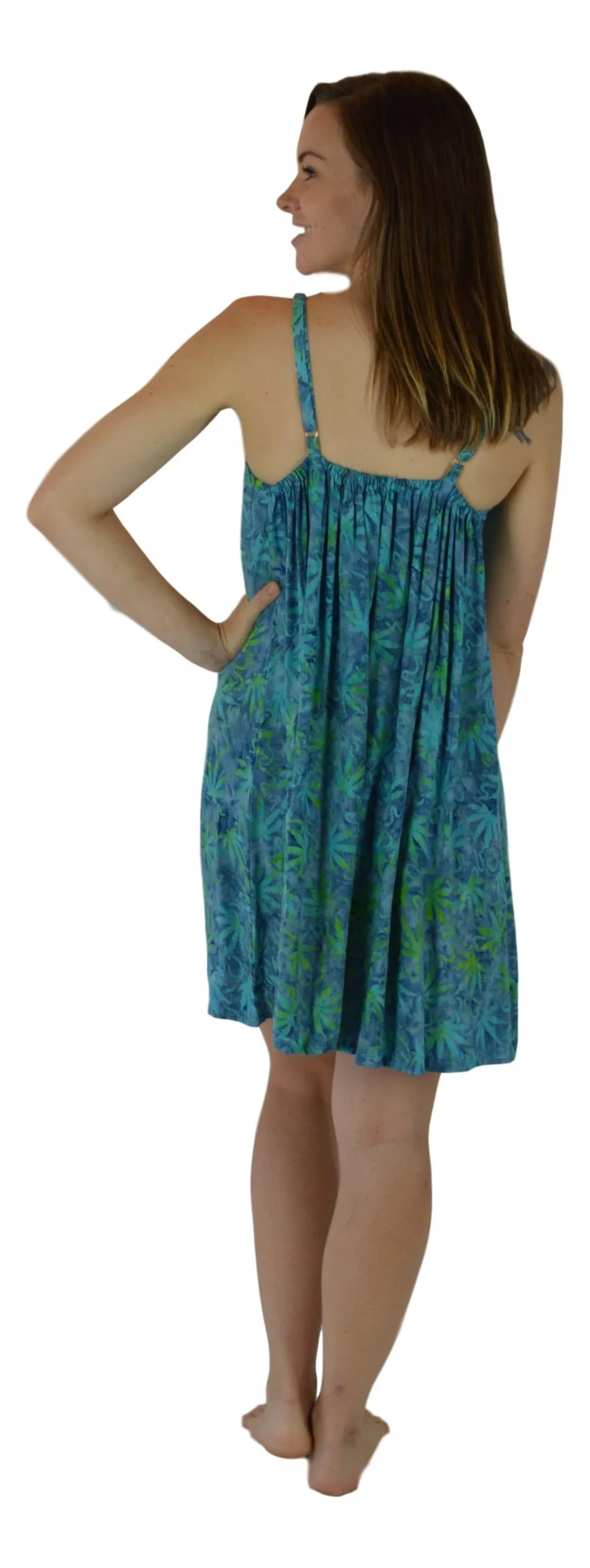 Aloha Royale - Short Bali Dress - Batik Ganja - Green