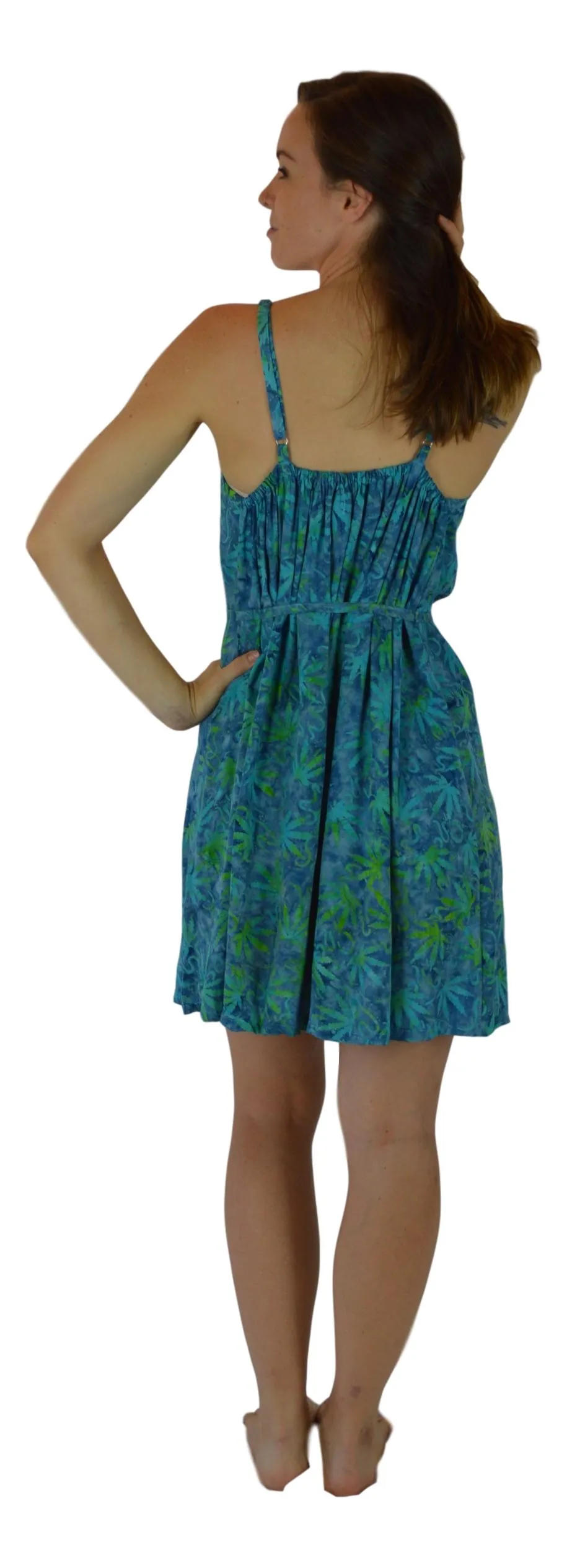 Aloha Royale - Short Bali Dress - Batik Ganja - Green