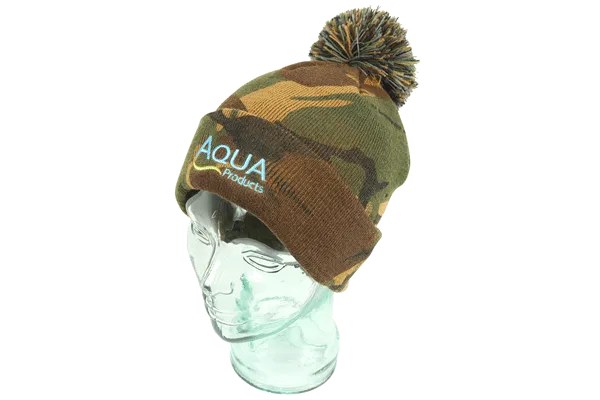 Aqua Camo Bobble Hat
