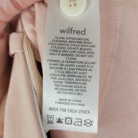 Aritzia Wilfred light soft coral blush pink the effortless pleated crepe shorts