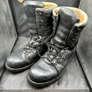 Austrian Army Black Leather Army Heavy Duty Combat Boots - Size EU 42 - UK 8