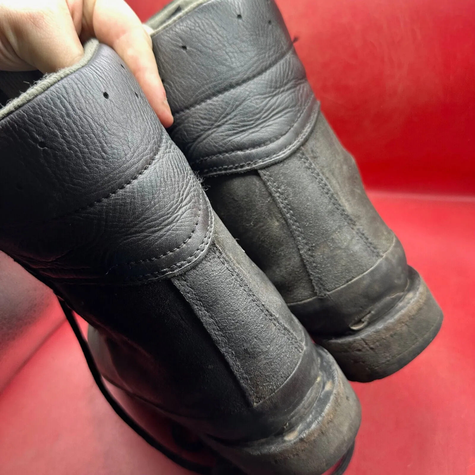 Austrian Army Black Leather Heavy Duty Combat Boots - Size EU 41 - UK 7