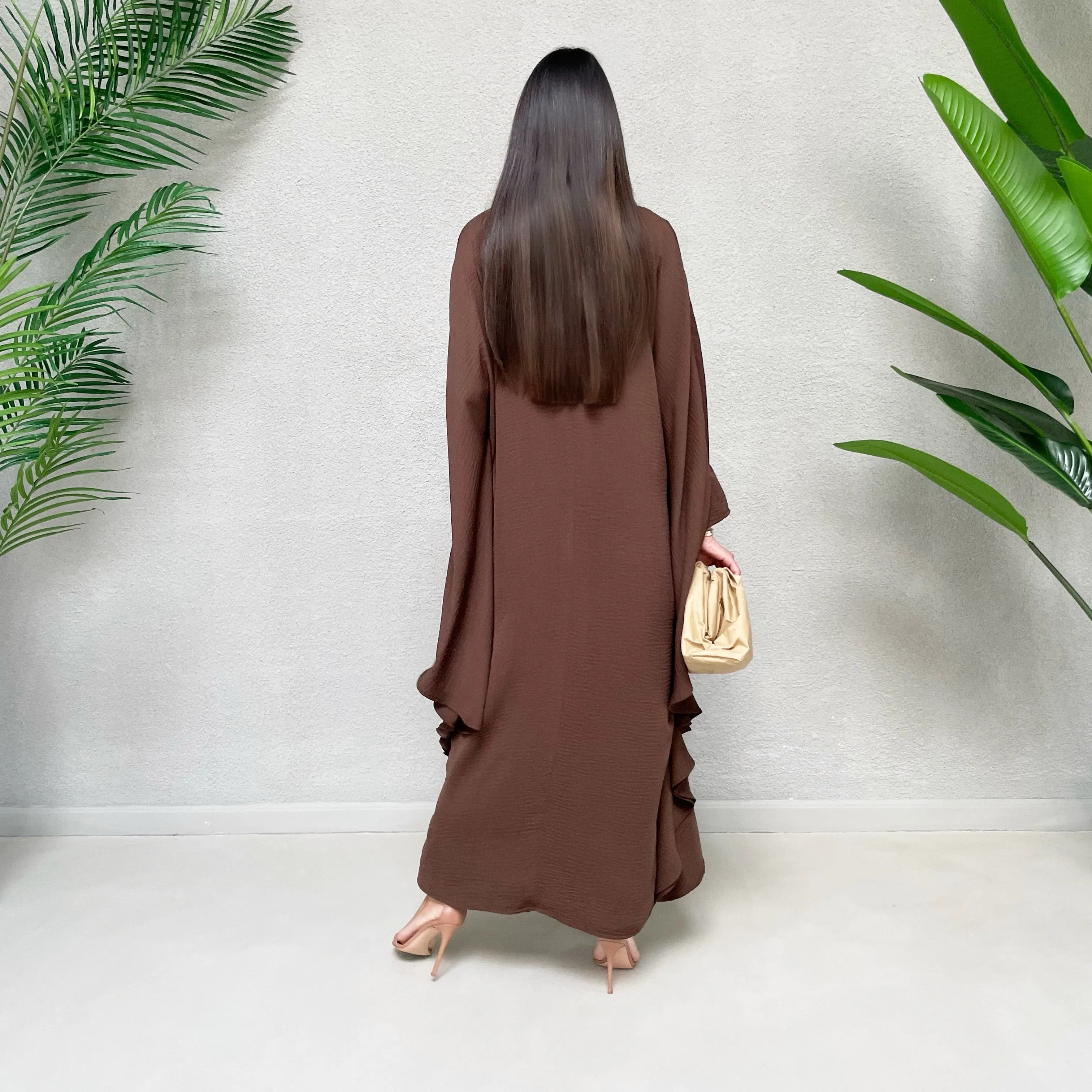 AW 21 HALA CAPE STYLE ABAYA CHOCOLATE