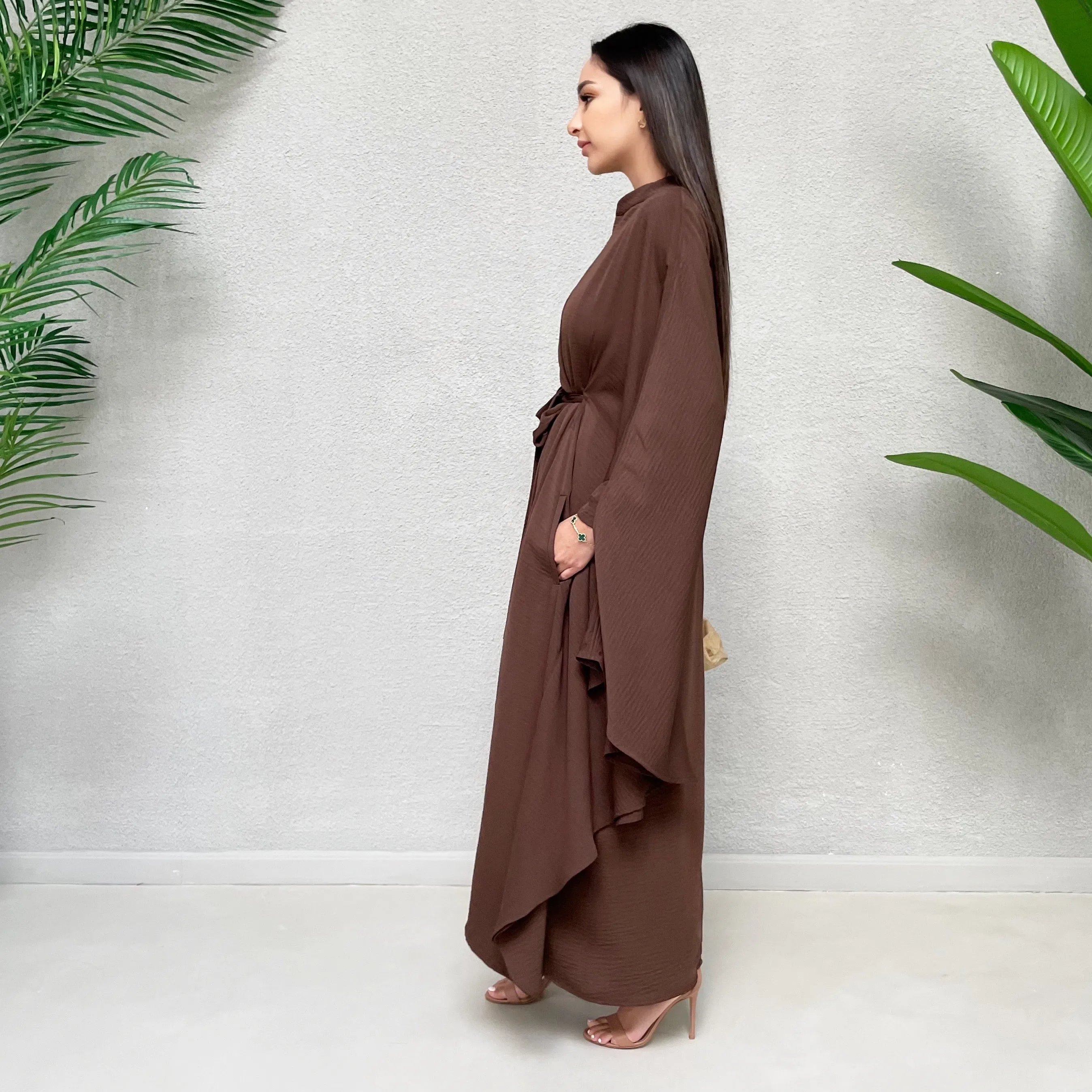 AW 21 HALA CAPE STYLE ABAYA CHOCOLATE