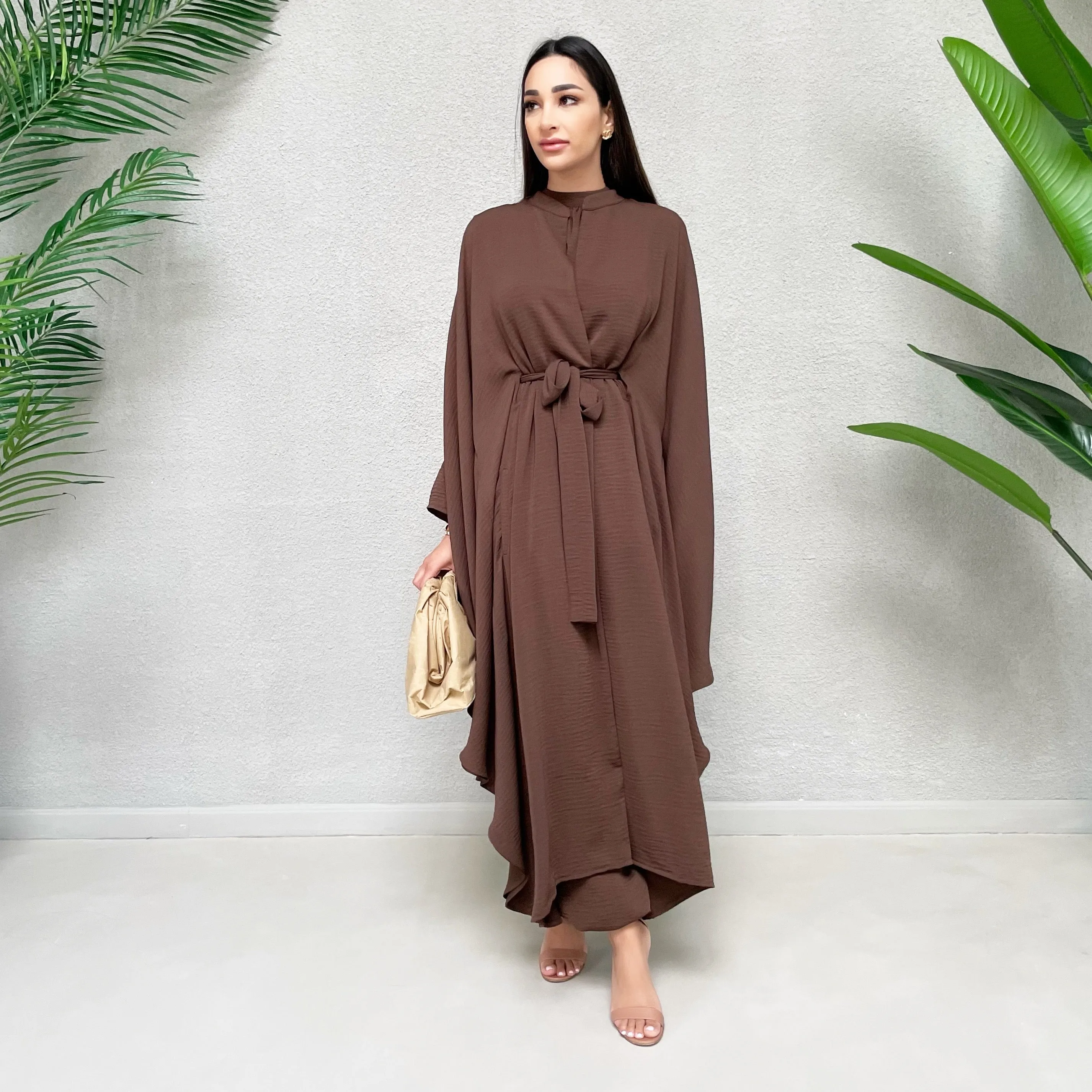 AW 21 HALA CAPE STYLE ABAYA CHOCOLATE