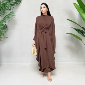 AW 21 HALA CAPE STYLE ABAYA CHOCOLATE