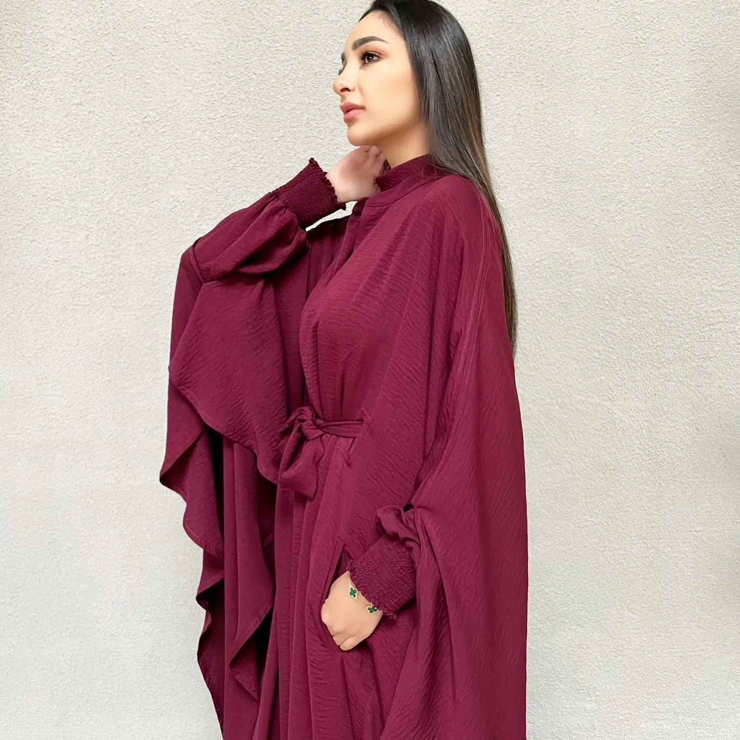AW 21 HALA CAPE STYLE ABAYA GRAPE