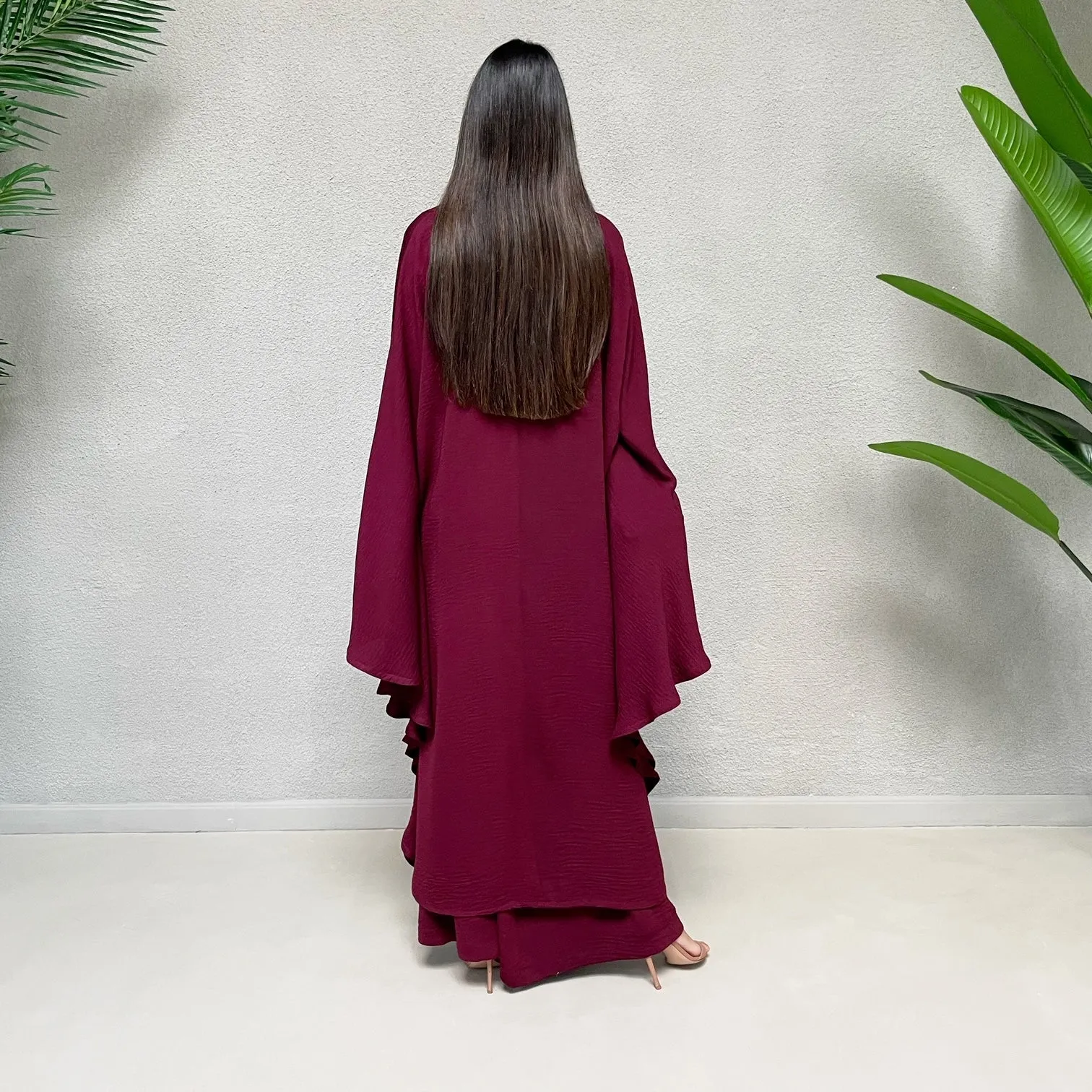 AW 21 HALA CAPE STYLE ABAYA GRAPE