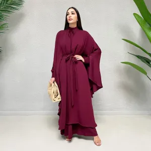 AW 21 HALA CAPE STYLE ABAYA GRAPE
