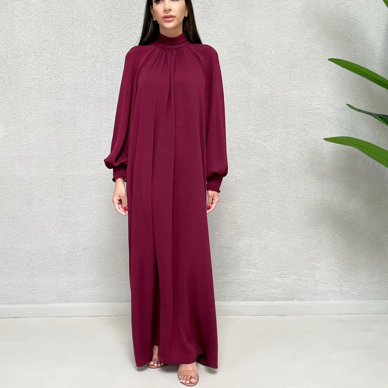 AW 21 HALA CAPE STYLE ABAYA GRAPE