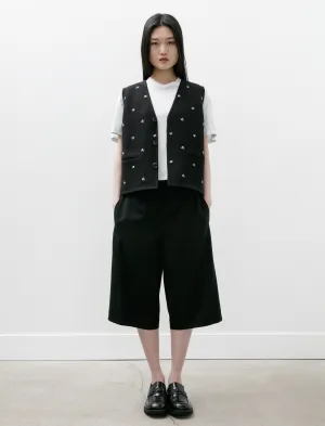 Bermuda Shorts Black Popline Wool