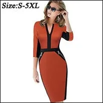 Betty Elegant Career Color block Knit Dress