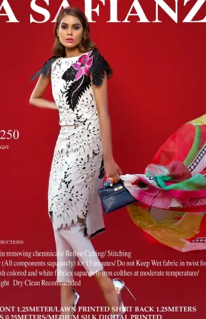 Beutifull lawn dress by sana safinaz in white color Model# L 1184