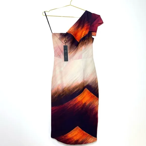 Black Halo Amelie Luckdragon One Shoulder Sheath Dress Pencil Dress NWT Size 4