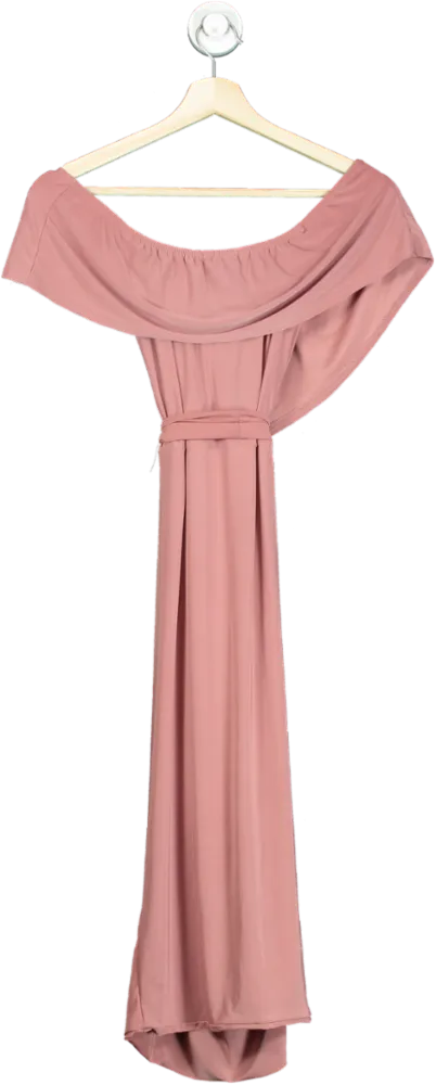 Boohoo Rose Maternity Off The Shoulder Tie Waist Dress UK 10