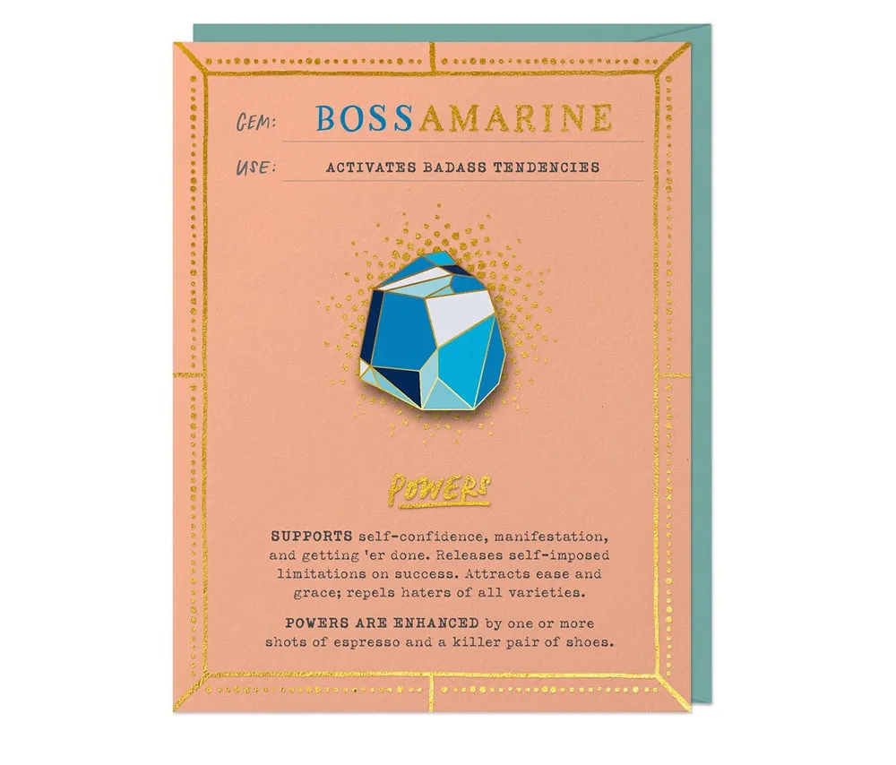 Bossamarine Fantasy Stone Pin & Card