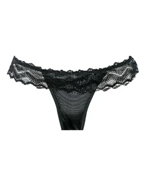 Bridal Black Net Lace Cotton Panty - By YZF