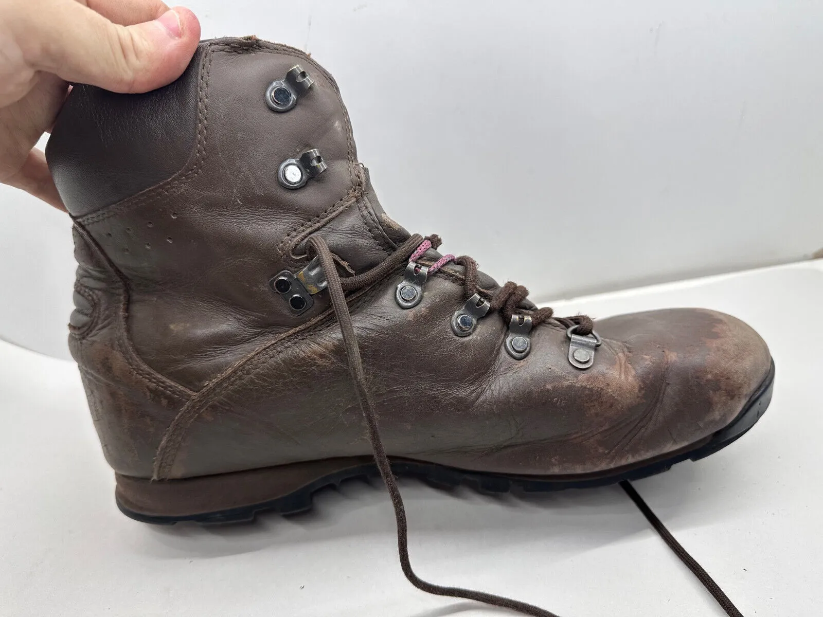 British Army Brown Leather Heavy Duty Combat Boots - Size EU 48 - UK 13L