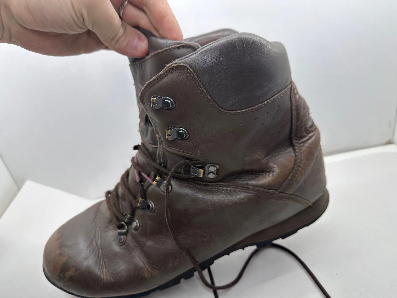 British Army Brown Leather Heavy Duty Combat Boots - Size EU 48 - UK 13L
