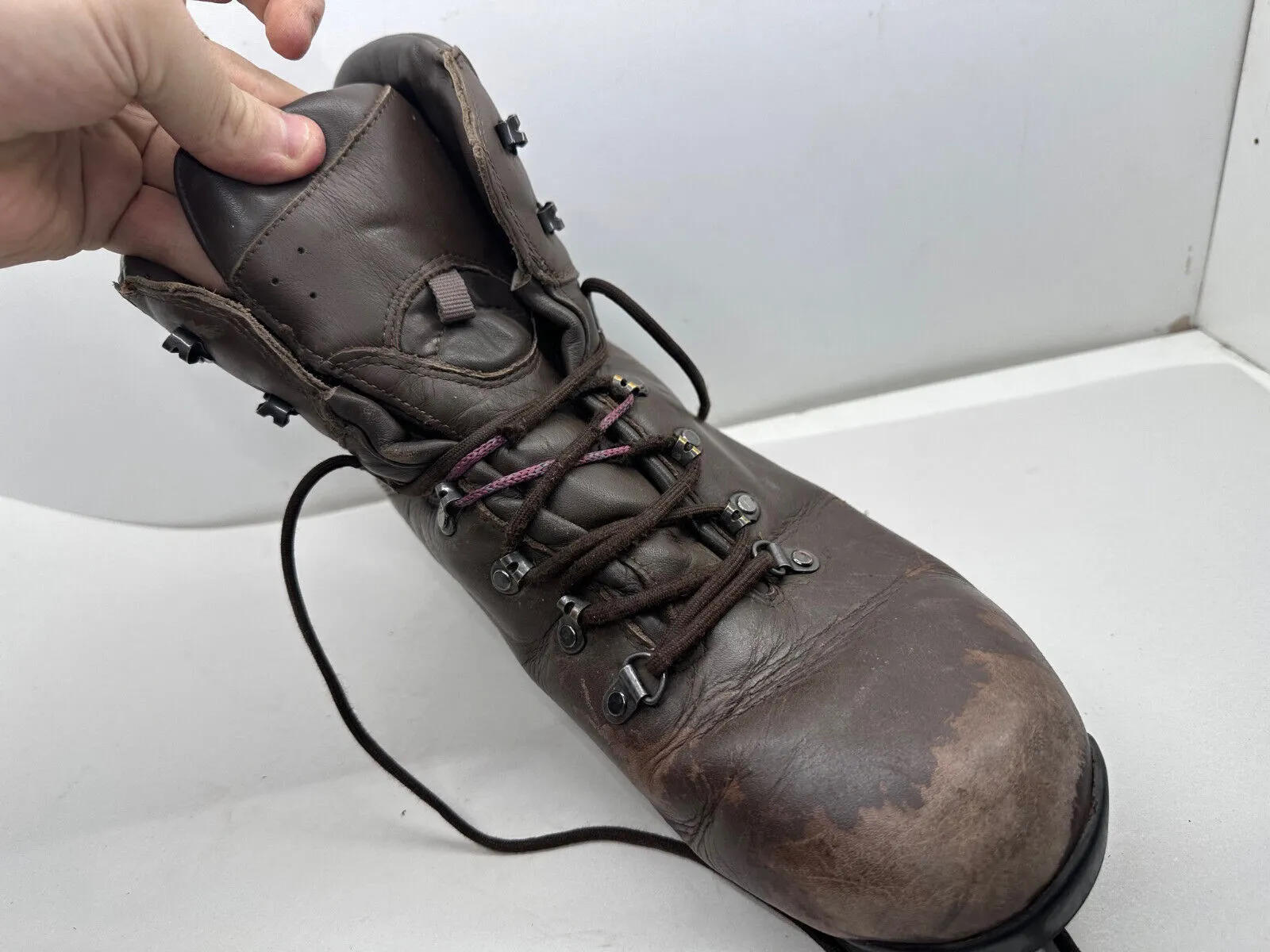 British Army Brown Leather Heavy Duty Combat Boots - Size EU 48 - UK 13L