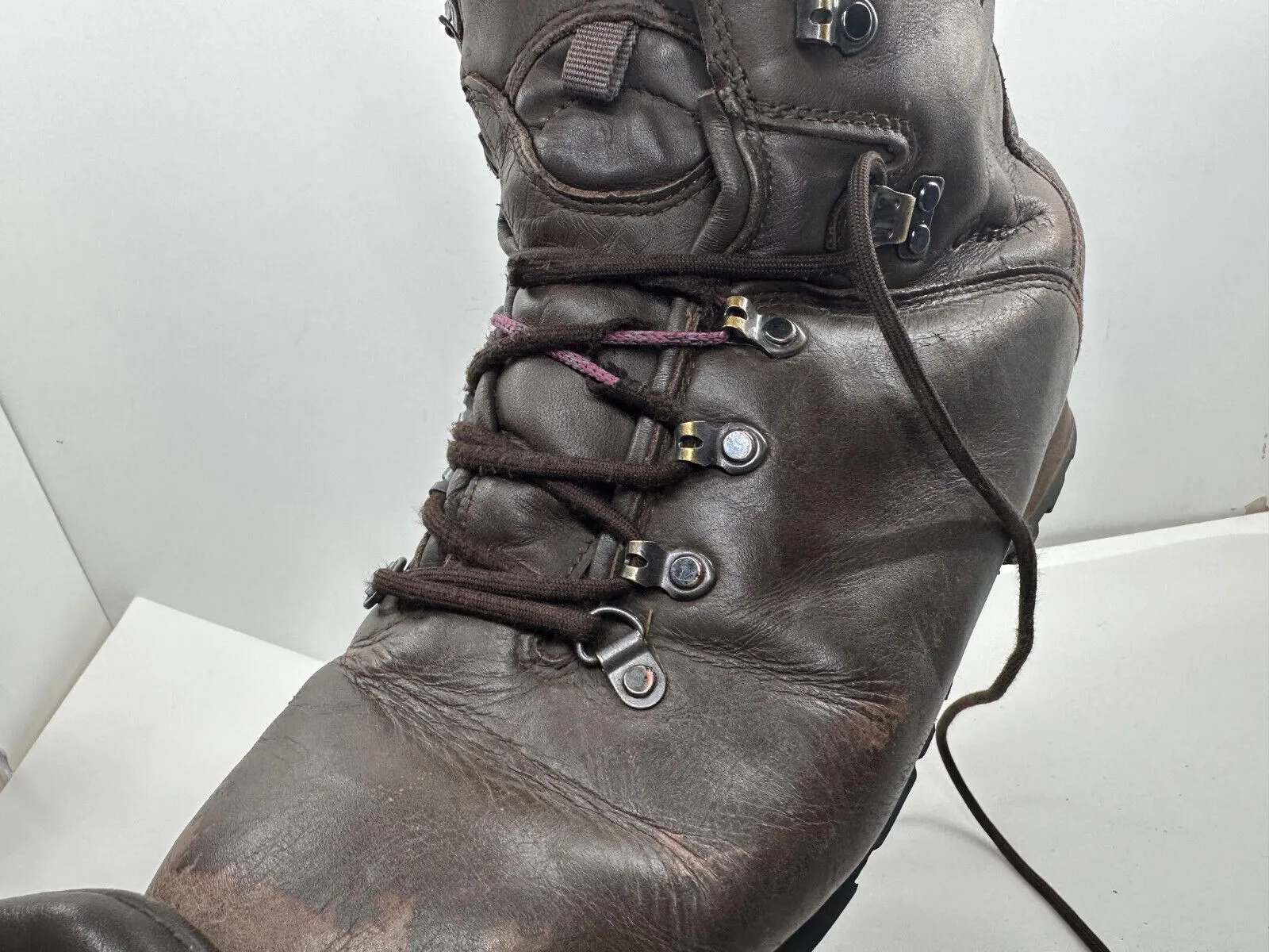 British Army Brown Leather Heavy Duty Combat Boots - Size EU 48 - UK 13L