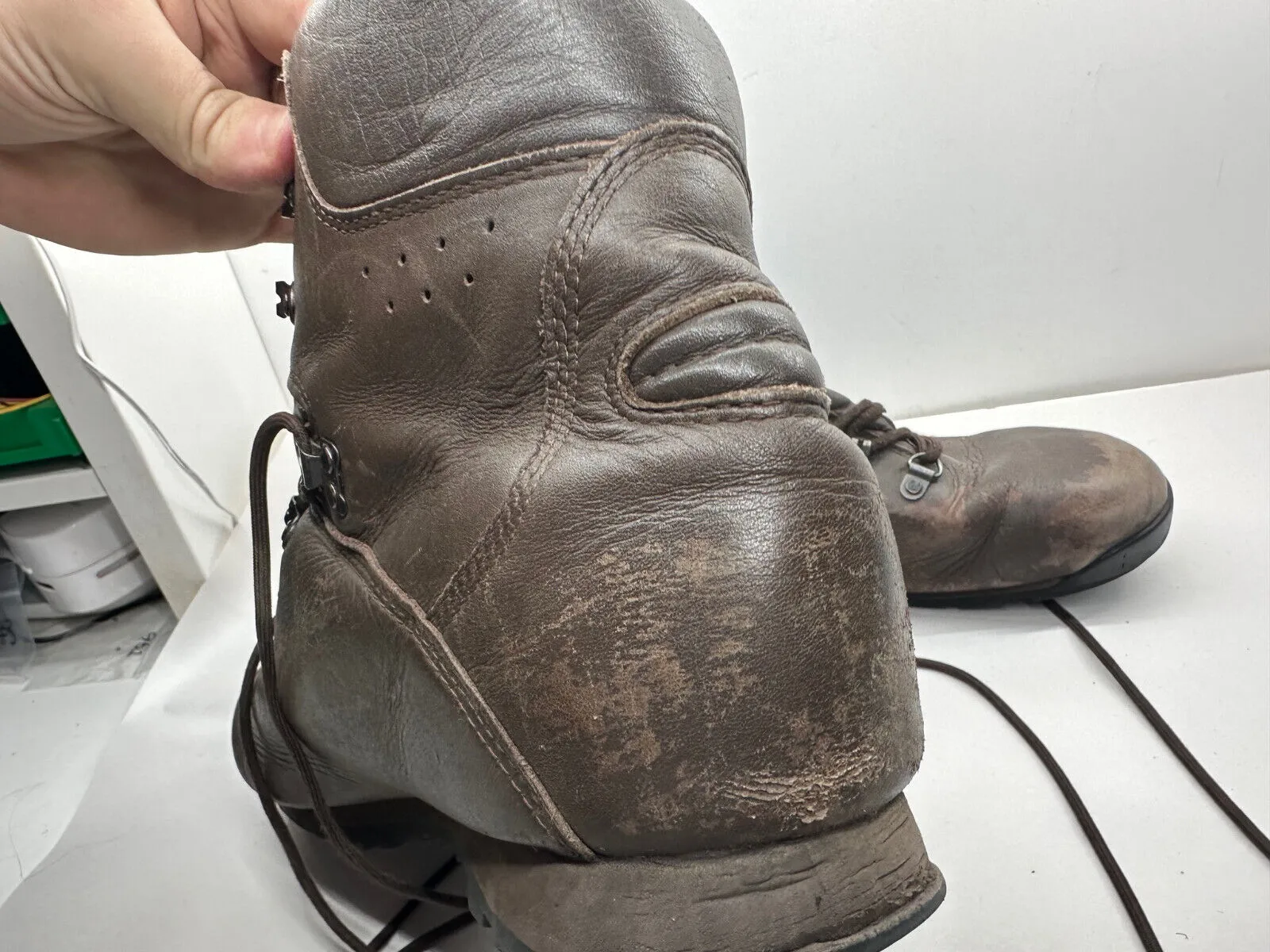 British Army Brown Leather Heavy Duty Combat Boots - Size EU 48 - UK 13L