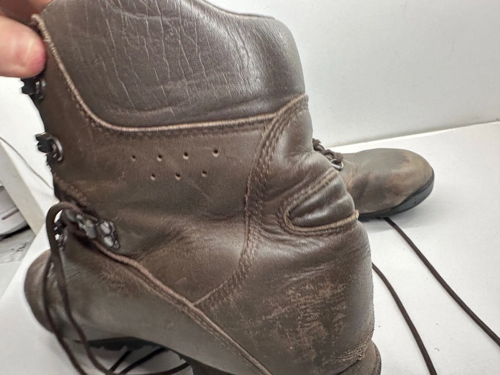 British Army Brown Leather Heavy Duty Combat Boots - Size EU 48 - UK 13L