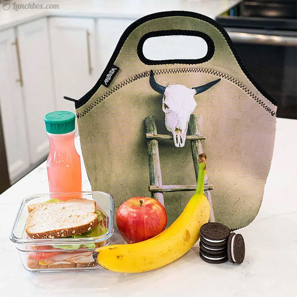 Bull Skull Insulated Lunch Bag