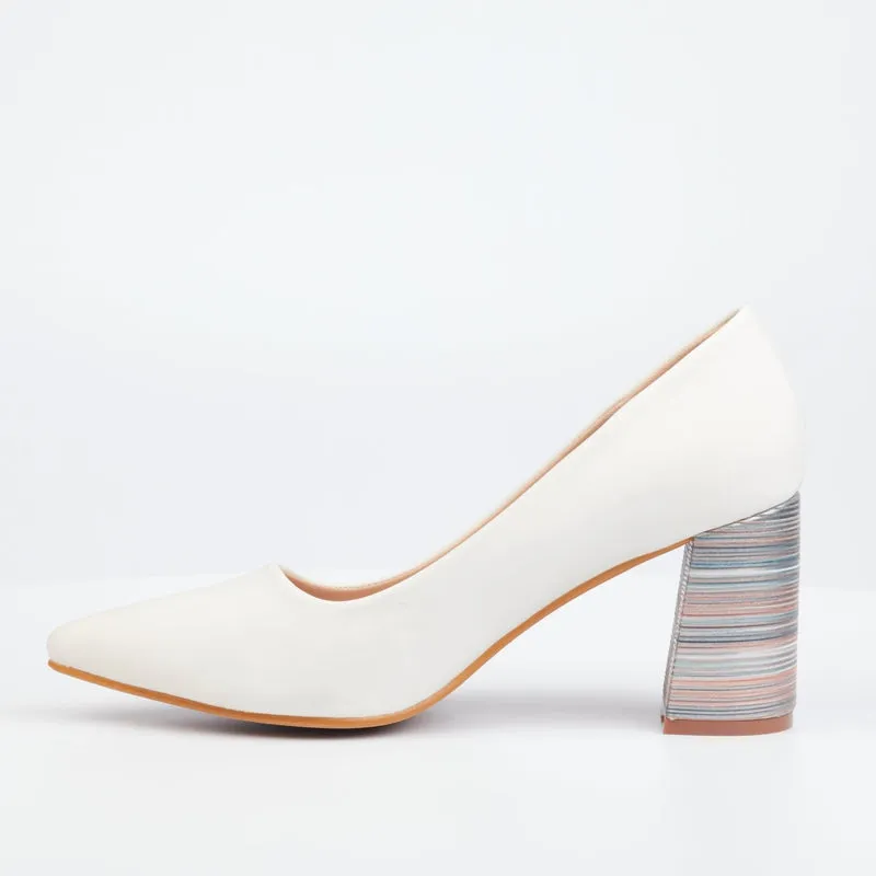 Butterfly Formal 3/4 Heel - White