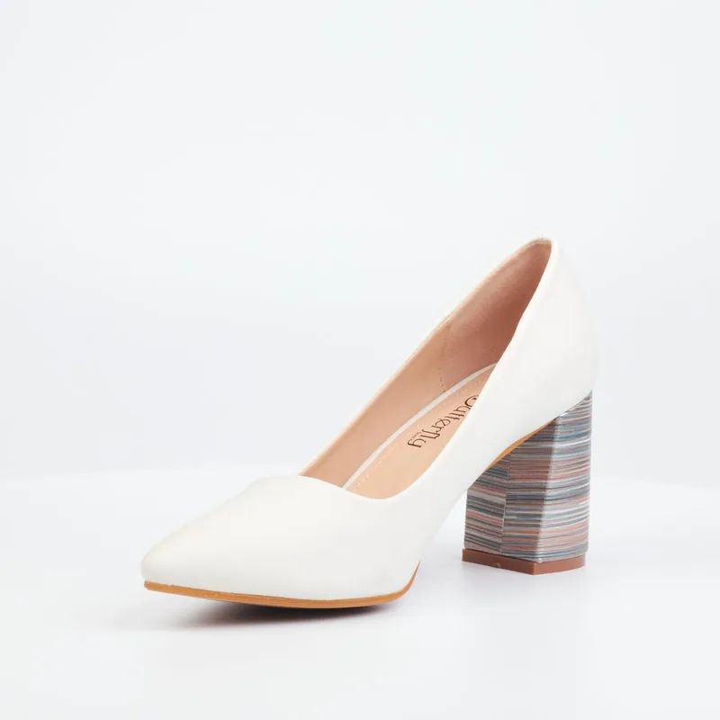 Butterfly Formal 3/4 Heel - White