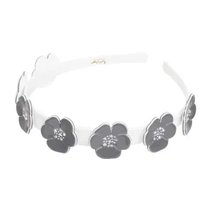 Camellia Crystal 1.5 cm Grey White Alice Band