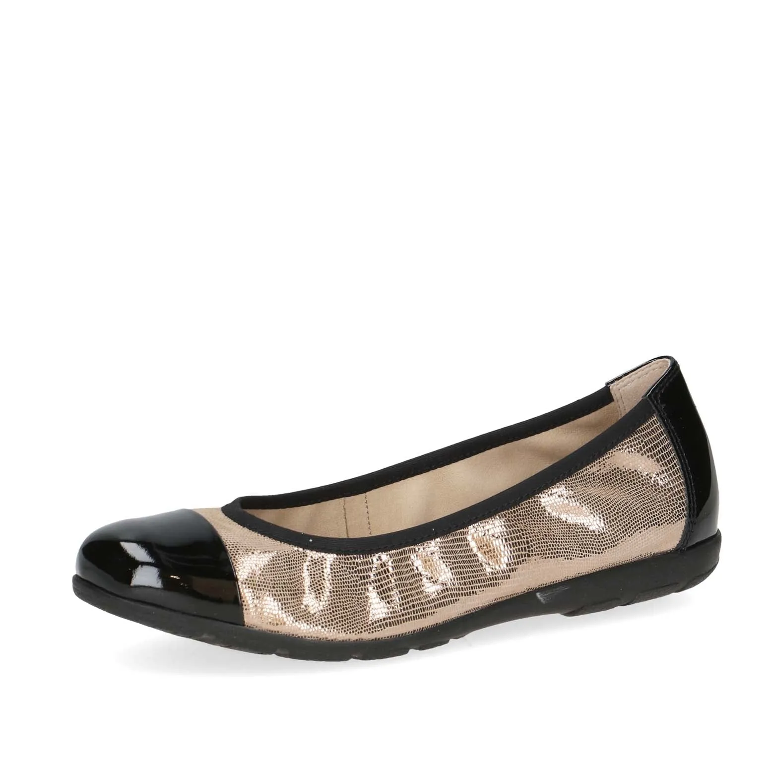 Caprice Classic Pump Taupe Reptile Comb