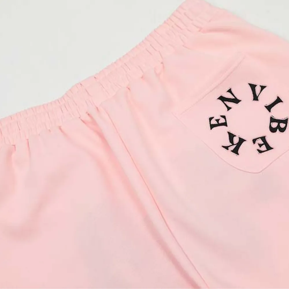 Casual Alphabet Star Flocked Cotton Shorts