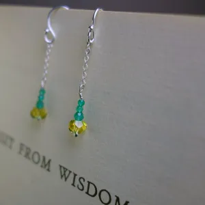 Chain earring in your school colors (gemstones)