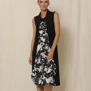 Chalet et Ceci Agda Black and White Sleeveless Dress Size XS