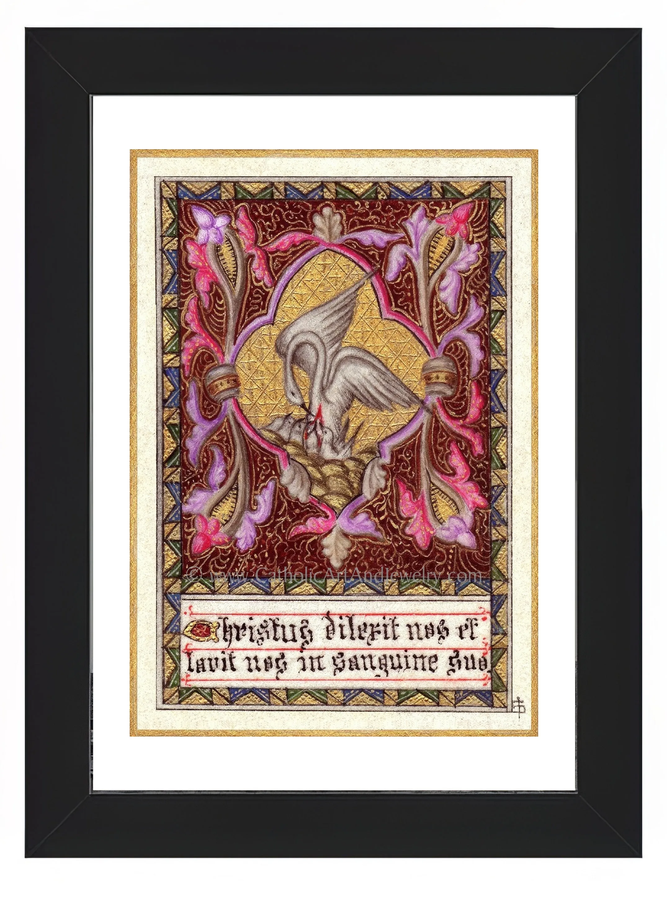 Christ Loves Us and Washes Us in His Blood – Pelican Symbol of Christ – 4 sizes – Catholic Gift – Archival Quality