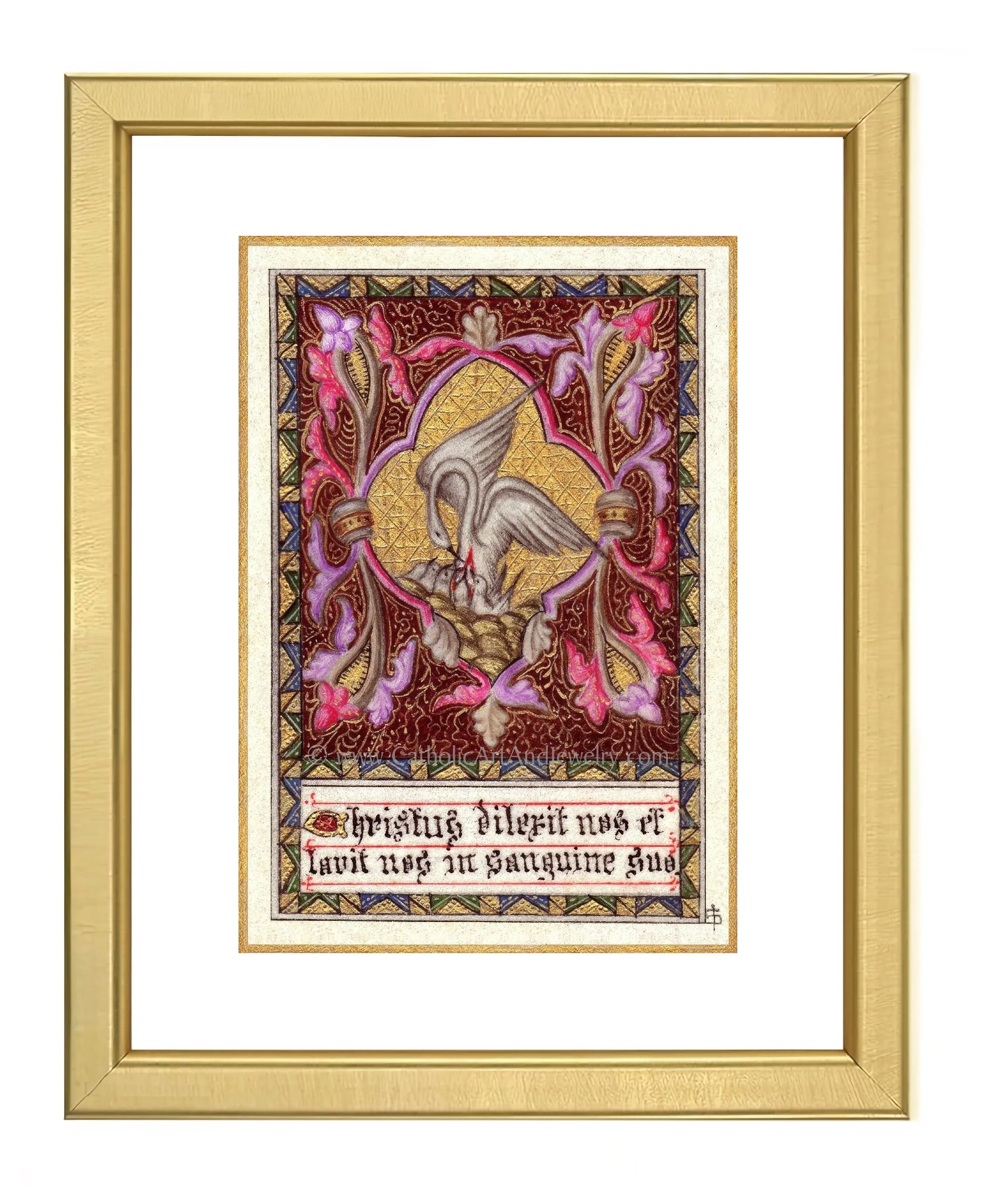 Christ Loves Us and Washes Us in His Blood – Pelican Symbol of Christ – 4 sizes – Catholic Gift – Archival Quality