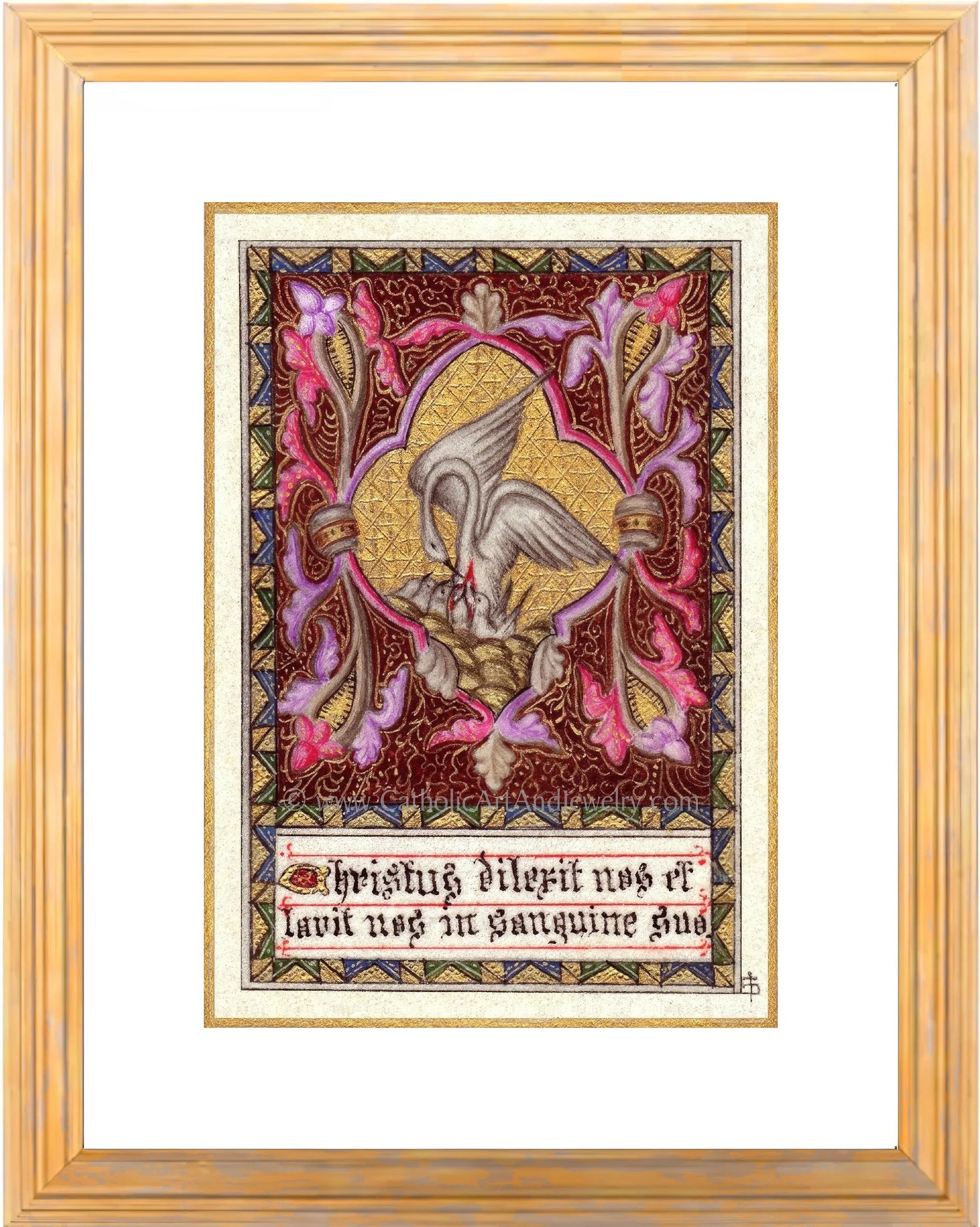 Christ Loves Us and Washes Us in His Blood – Pelican Symbol of Christ – 4 sizes – Catholic Gift – Archival Quality