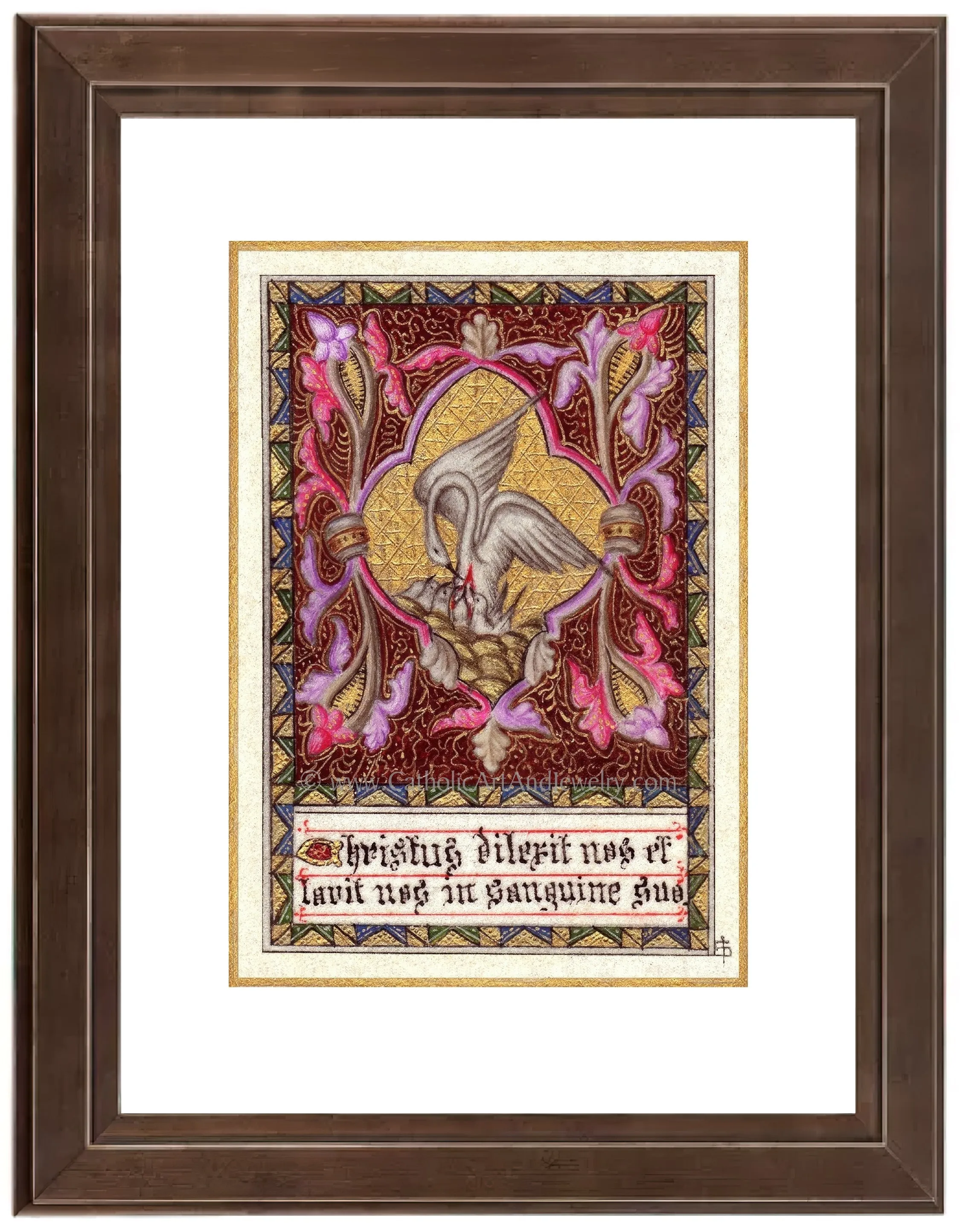 Christ Loves Us and Washes Us in His Blood – Pelican Symbol of Christ – 4 sizes – Catholic Gift – Archival Quality