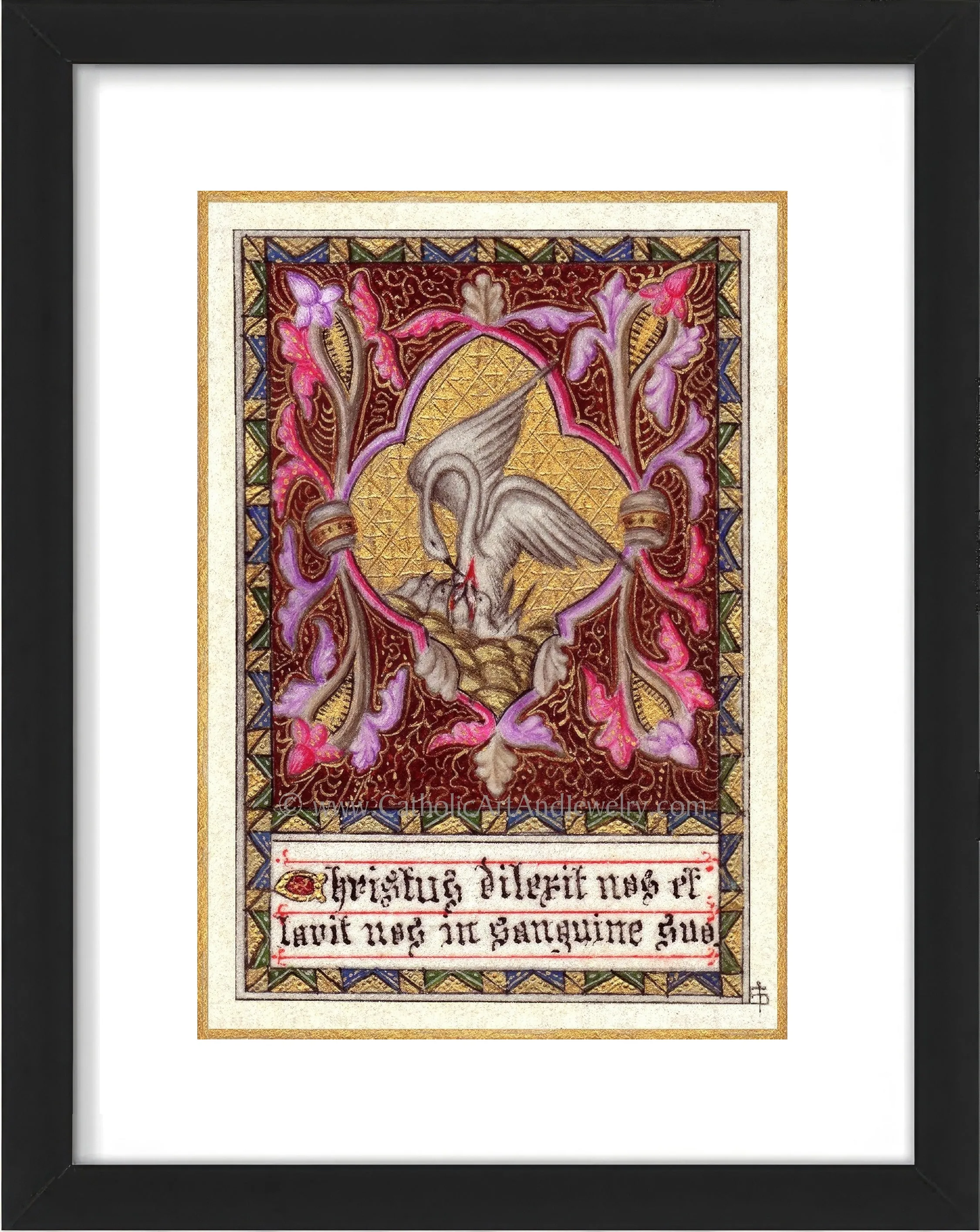 Christ Loves Us and Washes Us in His Blood – Pelican Symbol of Christ – 4 sizes – Catholic Gift – Archival Quality
