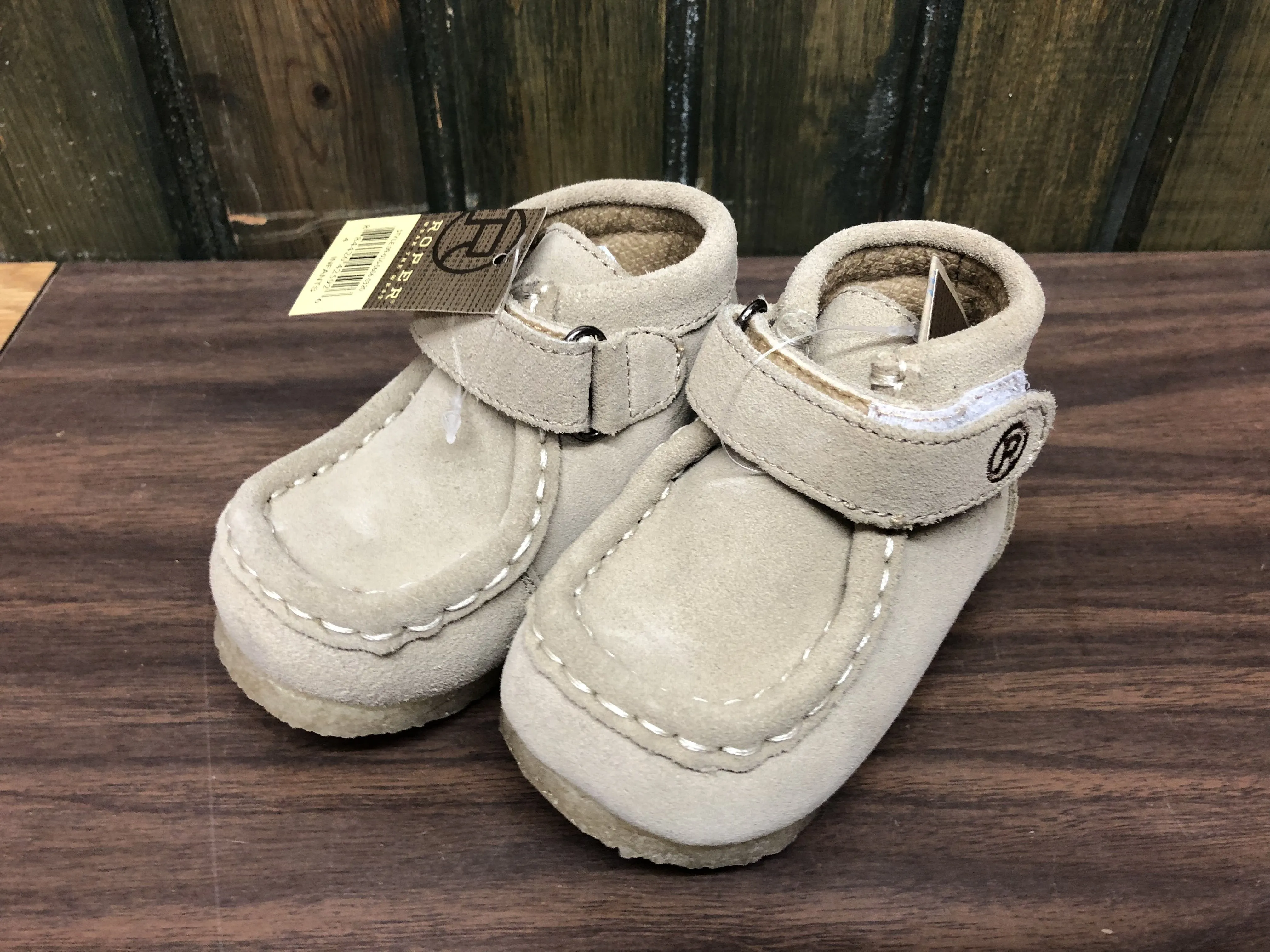 CL09-016-0606-0320-3-Tan Cowboy Boot Roper "Cowbabies Gum Sticker" Infants