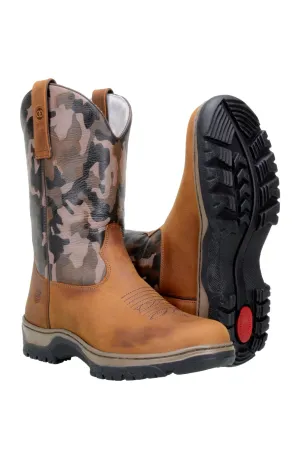 CL8074CAMO Cowboy Boot Round Toe- Grip Sole