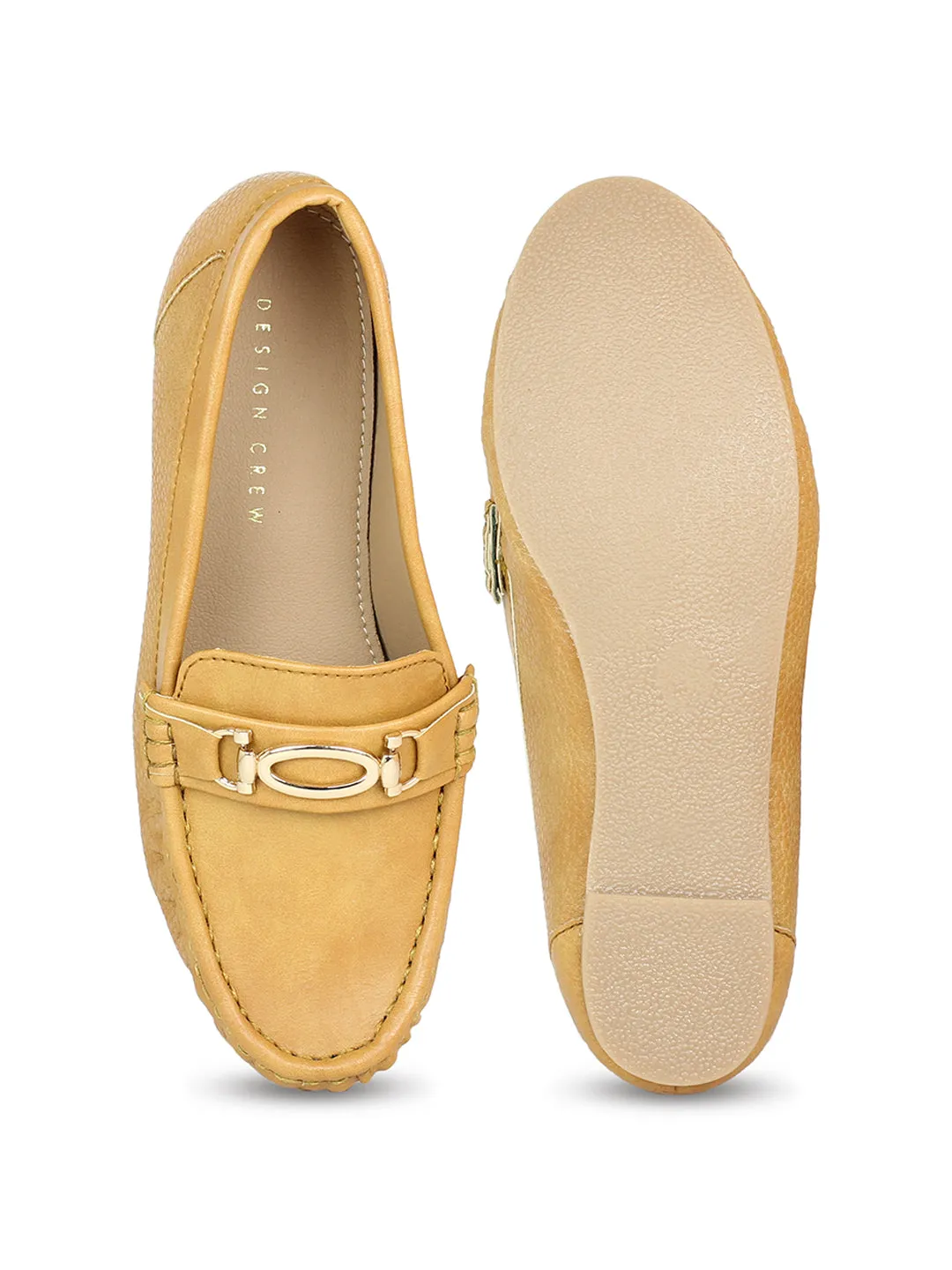 Classic Mocassins With Golden Saddle Trim