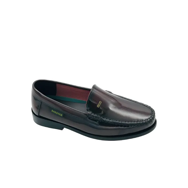 Dakota Vic Hi Shine Moccasin - Burgundy