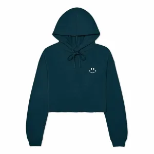 Dalix Smile Face Cropped Hoodie