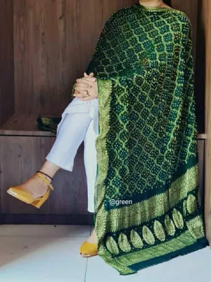 Dark Green Banarasi Ghatchola Dupatta