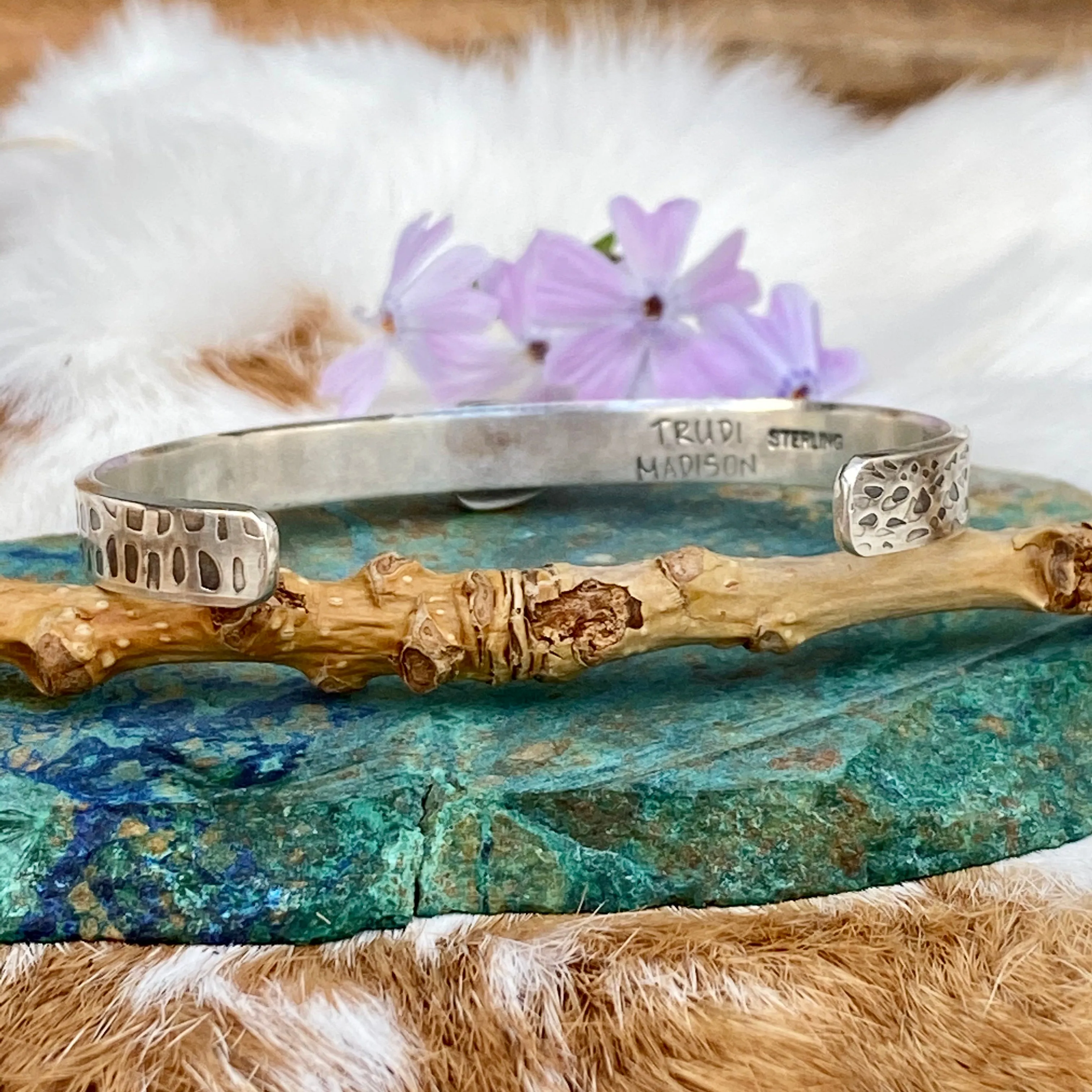 Deep blue Sapphire and golden Garnet and gold snakeskin cuffs