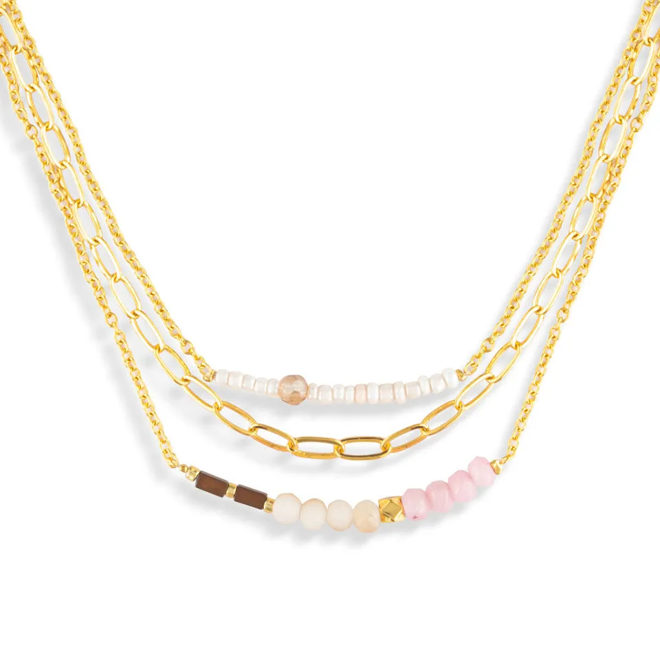 Demdaco Sharing Kindness Necklace Set of 3 - Multicolor Gold